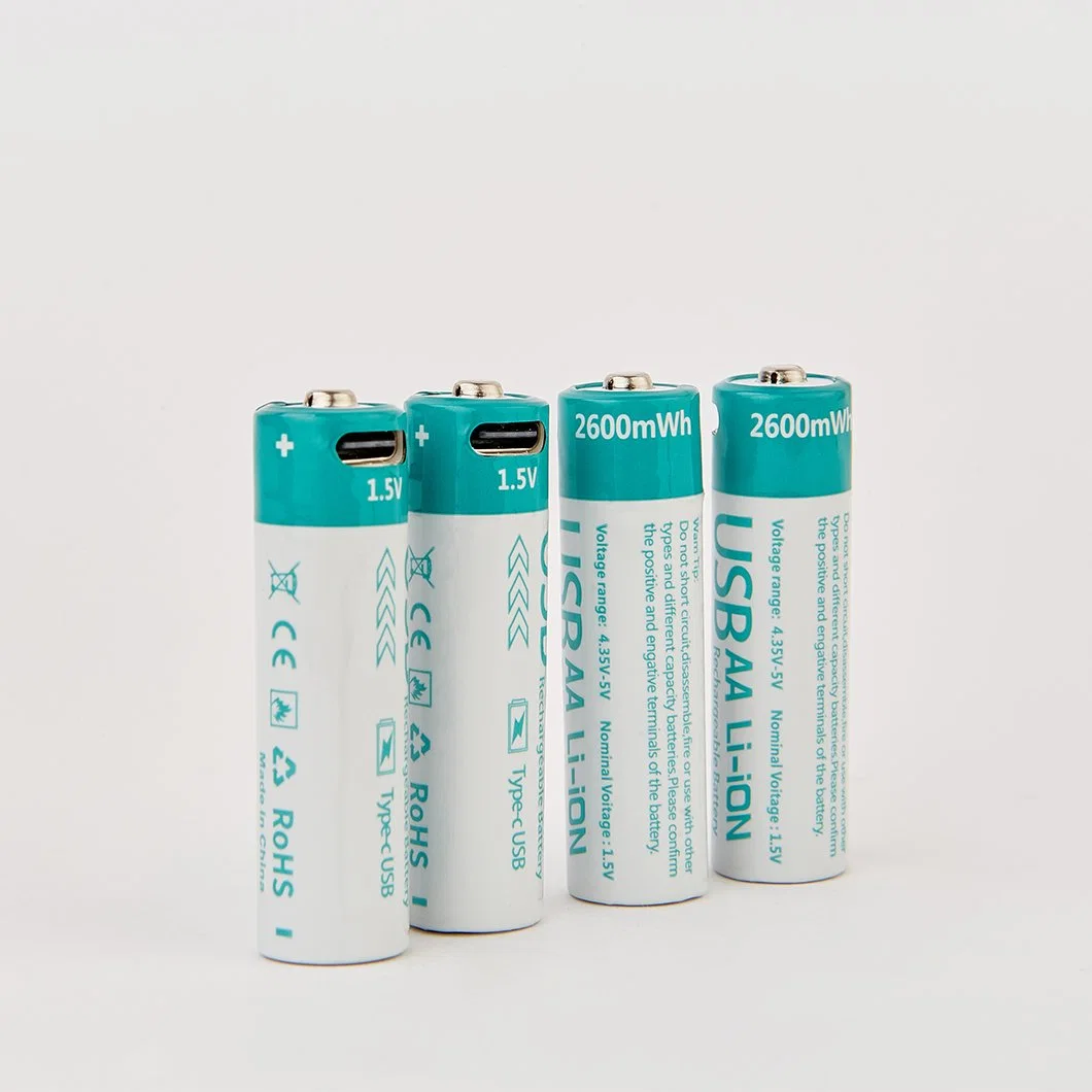 Fernbedienung Auto-Batterie 1,5V 2600mwh USB-C AA wiederaufladbare Lithium Ionen-Akku