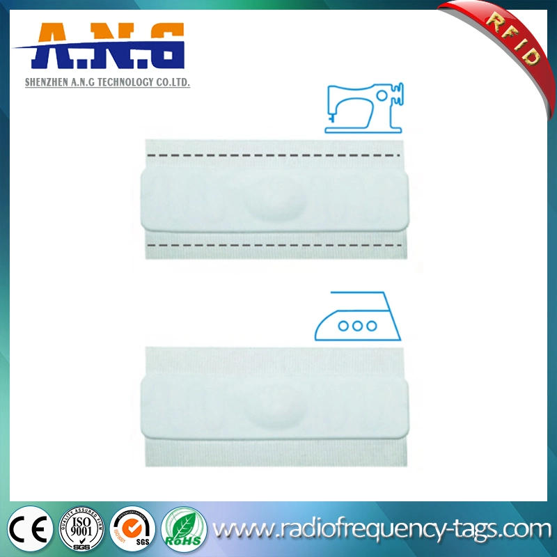 Impinj4qt Fabric Woven RFID Laundry Tag for Apparel Garment Tracking