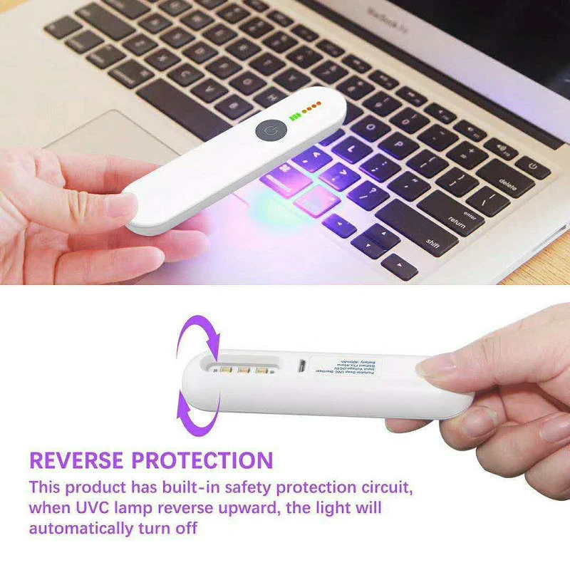 Handheld Germicidal UV Disinfection Lamp UV Lamp Rechargeable Portable Ultraviolet Light Sterilizer Wand