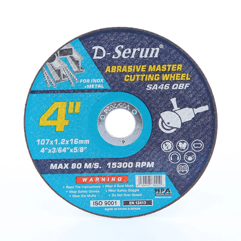 Hardware Tool 4 Inch Abrasive Disc Metal/Stainless Cutting Wheel