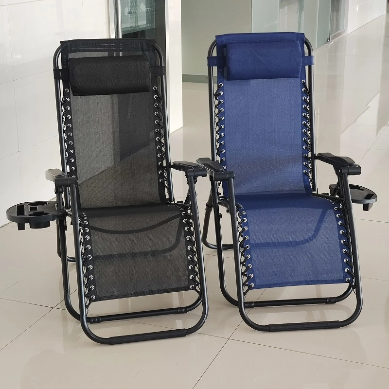Chaise pliante de salon à gravité zéro pour les loisirs en intérieur et en extérieur.