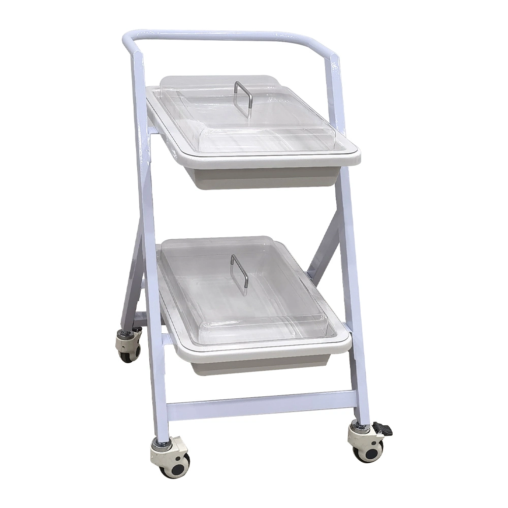 Mn-SUS019 Hospital Treatment Trolley 2-Tier Medical Trolley with Lock