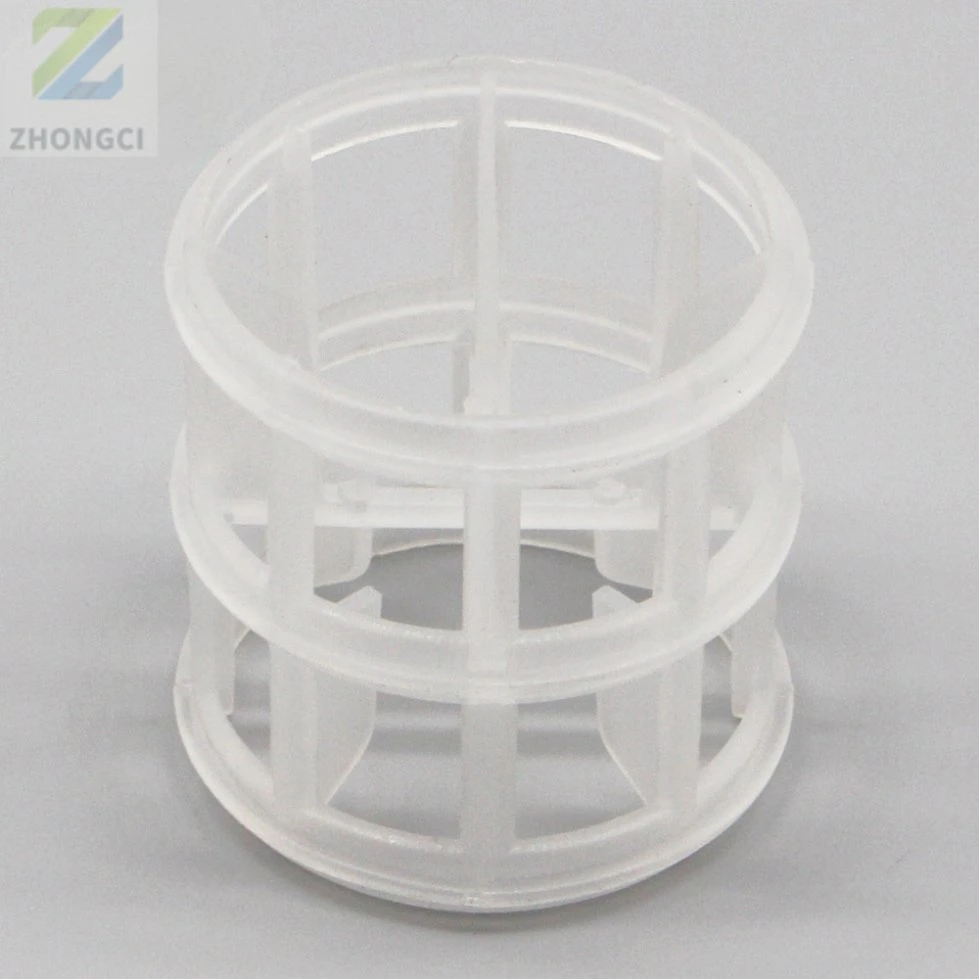 50mm White Reinforced PP Plastic Water Treatment Purification Waste Gas Tower Packing Pall Ring