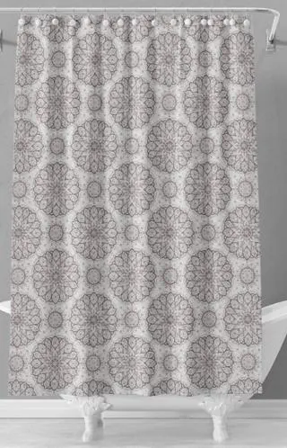 Home Textile 100% Cotton Percale Floral Boho Printed Cute Bathroom Shower Curtain