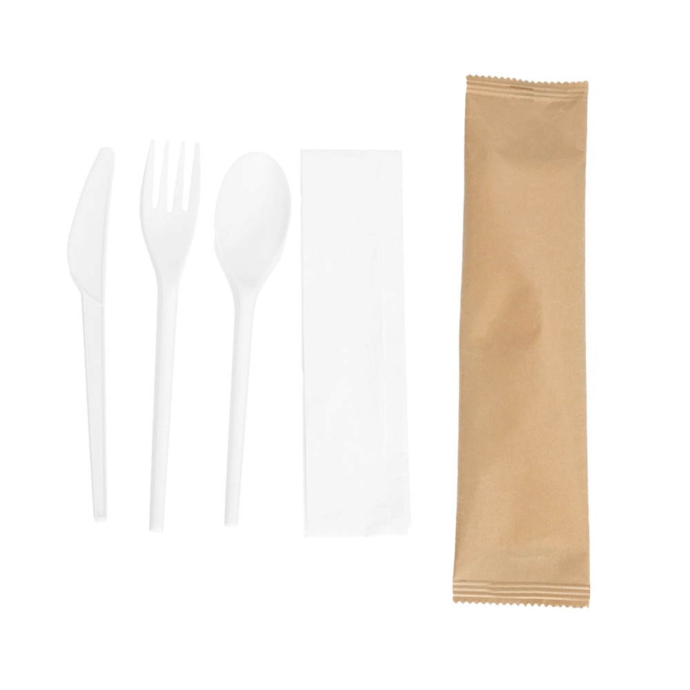 Amazon Hot Sales Biodegradable Disposable Kitchen Tablware Cpla Compostable Cutlery Set Bio Packed