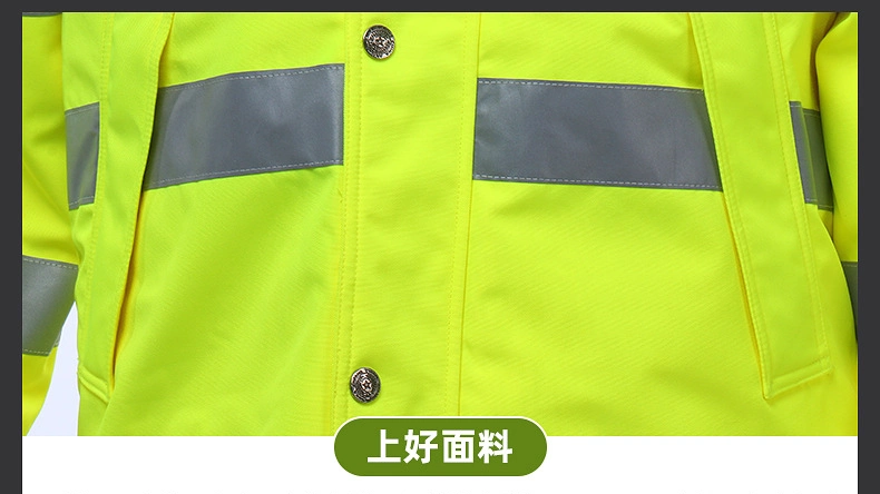 Chubasquero reflectante fluorescente cálido invierno Cold-Proof algodón ropa ciclismo ropa