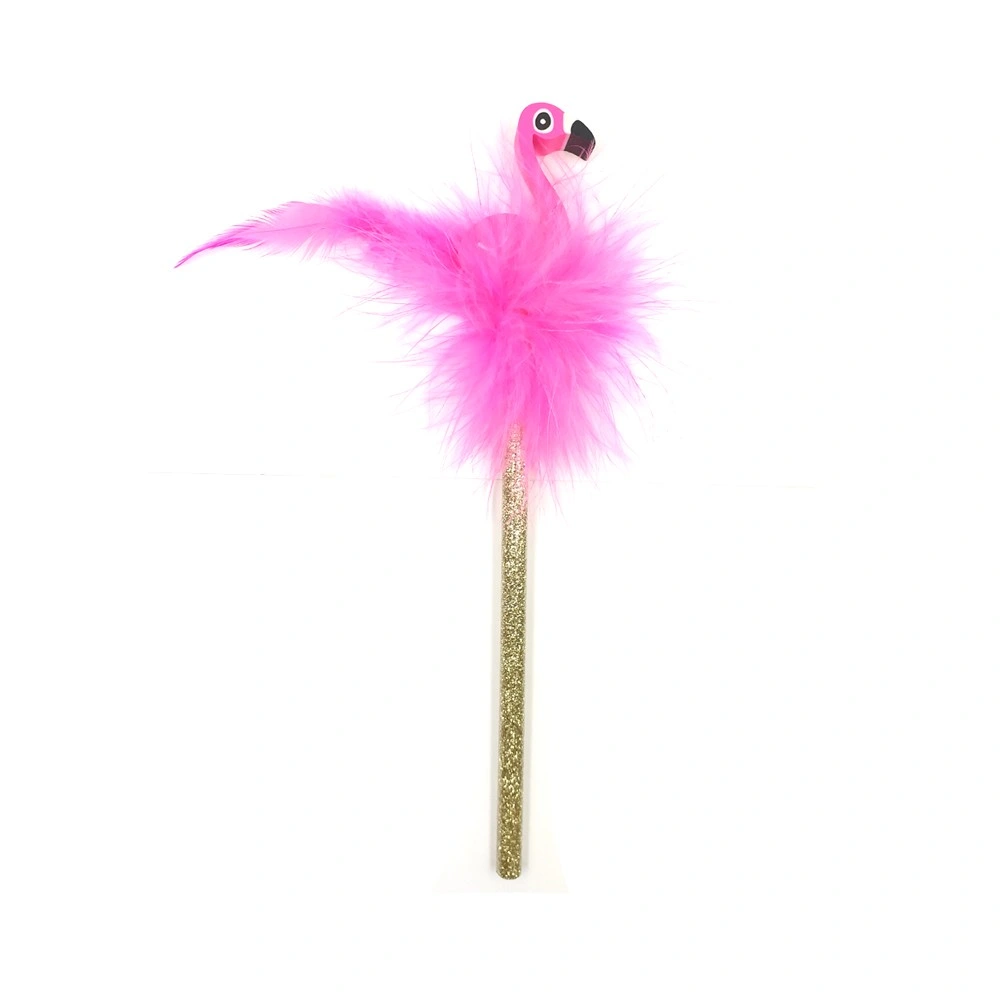 Popular Pink Flamingo Cute Wooden Hb Standard Carton Pencils for Children Personalize Pencil with Earser