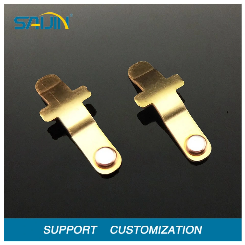 Electrical Brass Terminal Contact Part Silver Inlay Bimetal Switch Contact Metal Brass Socket Part