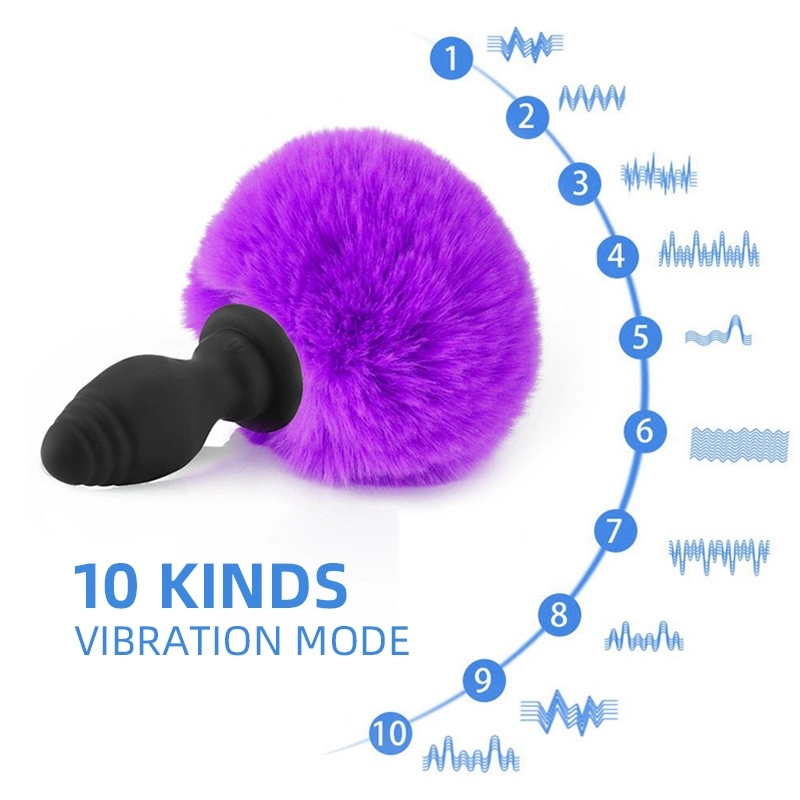 Anal Plug with Animal Tail Sex Toy Rabbit Butt Plug Easy Clean