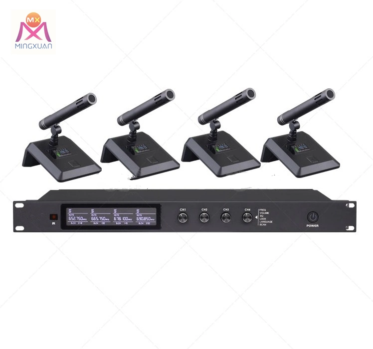 Rechargeable UHF Wireless Microphone Eia Two-Colors LCD Screen Conference Microphone