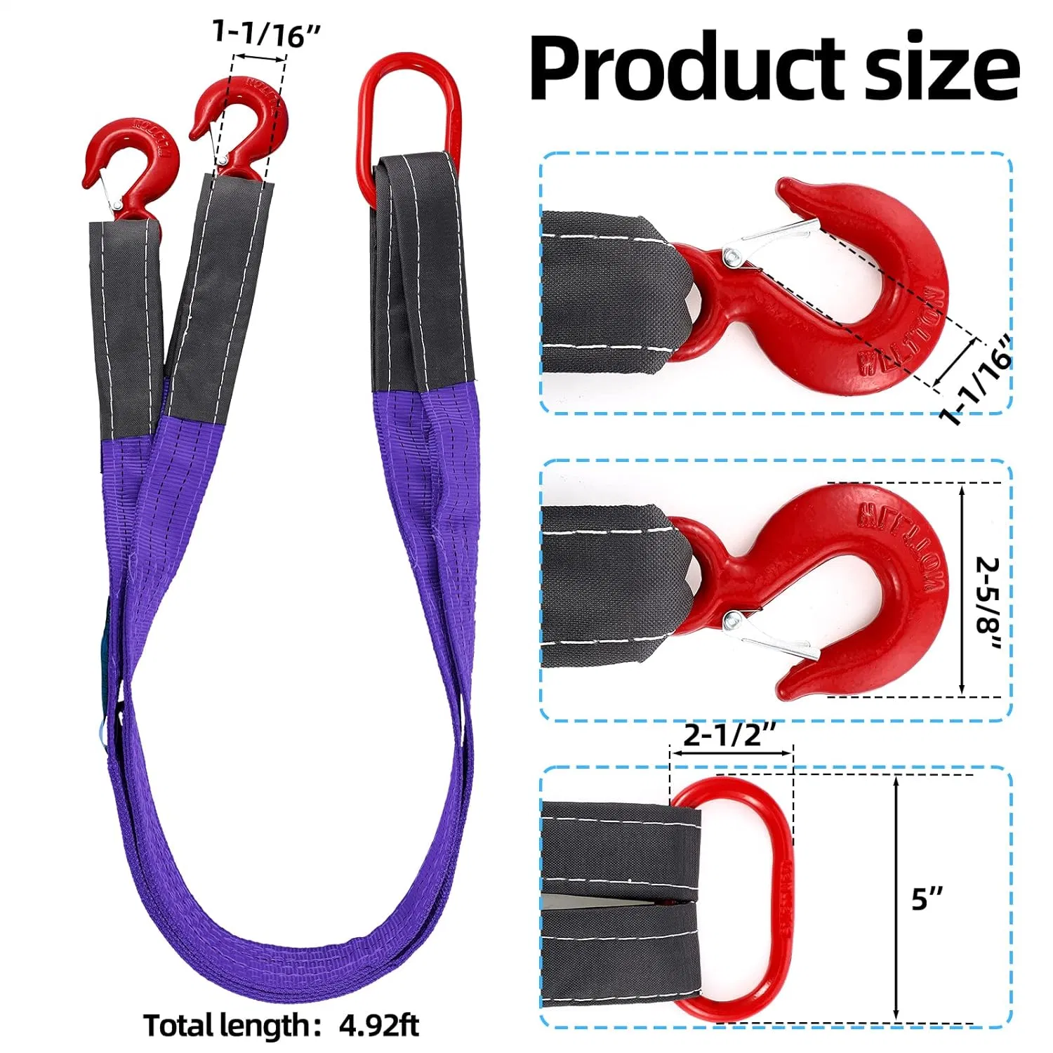 12 Tons Purple Flat Heavy Rigging Lifting Webbing Sling with CE Certificate