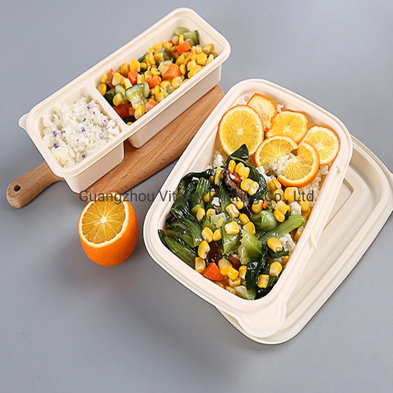 Takeaway Disposable Eco-Friendly Biodegradable Bagasse Tableware Manufacturer Container Fast Food Lunch Bento Meal Sandwich Packaging Box