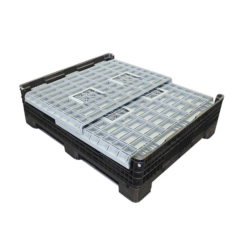 Pallet Box Plastic Collapsible Pallet Bulk Liquid Packaging Storage Tubs with Lid Pallet Box Available with Drop Door