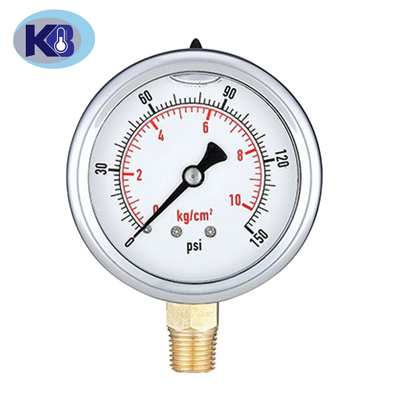 Stainless Steel Manometer Pressure Gauge En837-1 with 4 Inches Dial