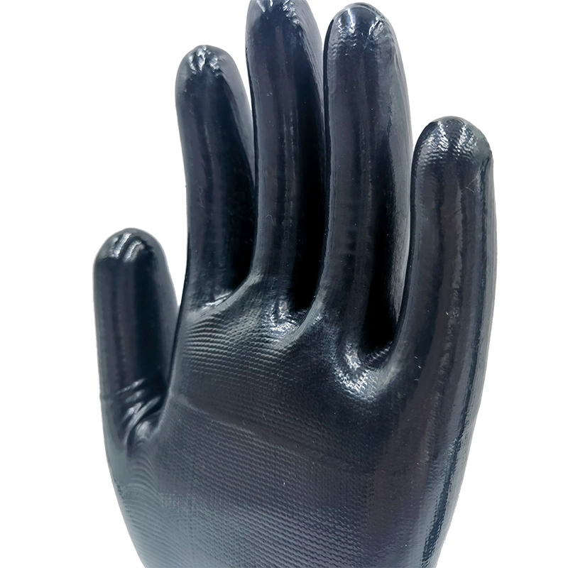 2023 Wholesale/Supplier Customizable Nylon Black Nitrile Coated Anti Slip Wearable Safety Gloves