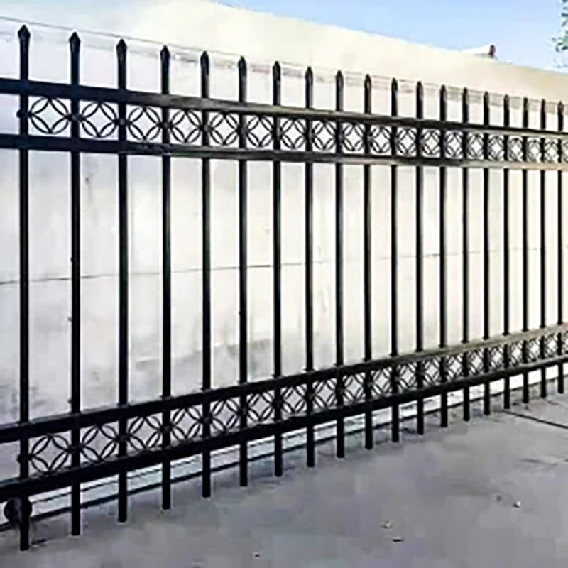 High quality/High cost performance  Galvanized Metal Fence Double Gate, Garden Yard Anti Theft Security Iron Single Gate