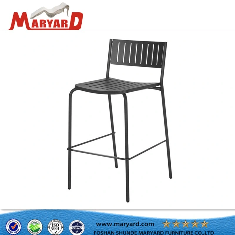 Modern Furniture Aluminium Metal Frame with Teak Wood/Wicker Rattan High Bar Chair