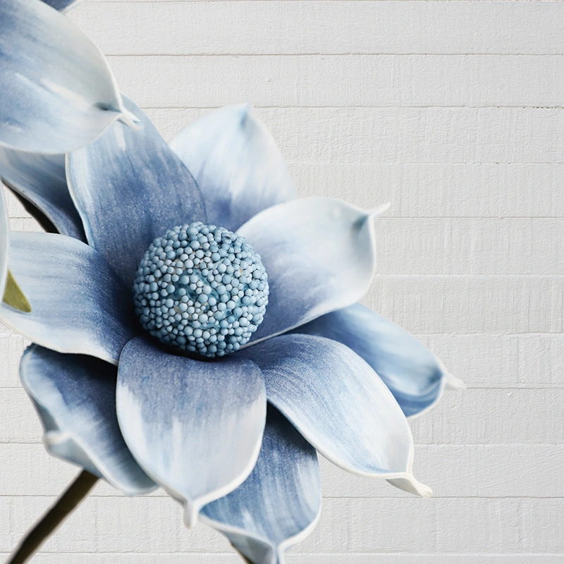 Mayorista/Proveedor Rendimiento de alta calidad/alto costo Real Touch Flores Plásticas Blanco de seda artificial Decoración de cabezas de flores Magnolia para casa de boda