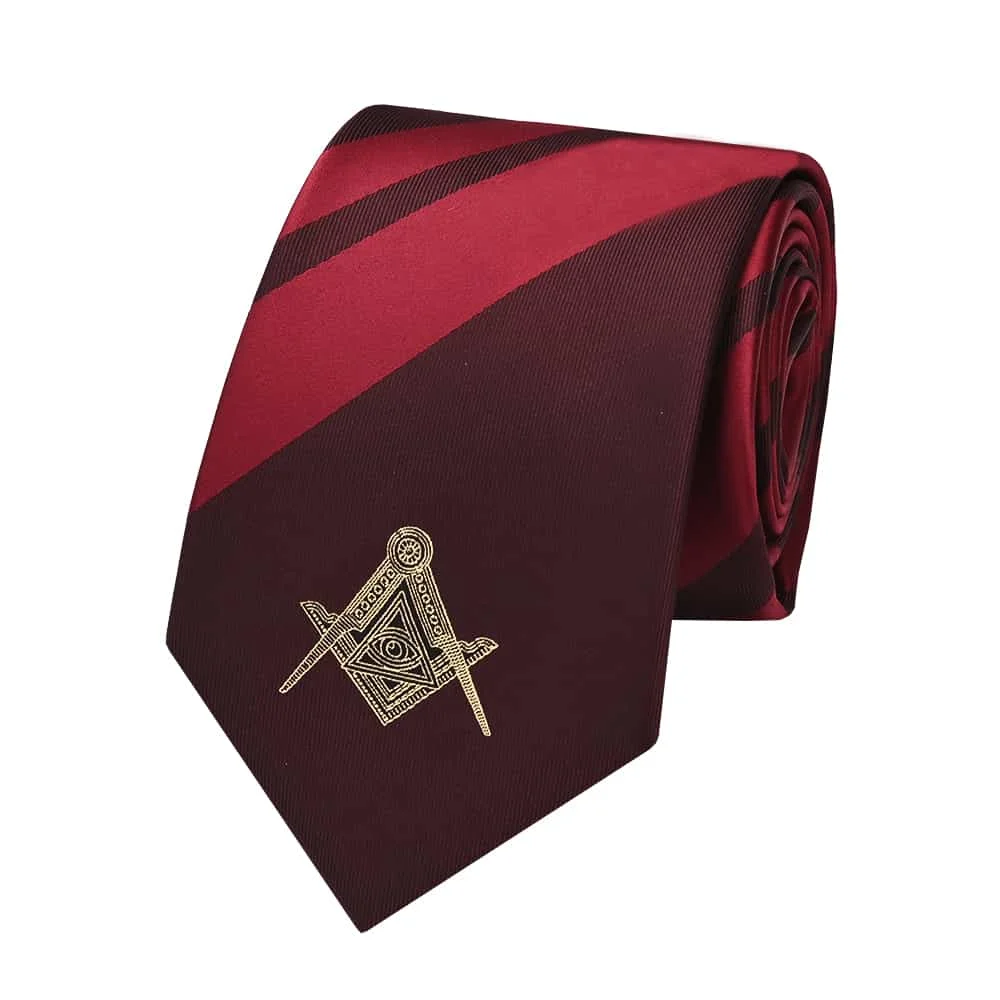 Custom Premium Masonic Gift Package Set - Polyester Necktie, Pocket Square, Cufflinks, and Lavalier