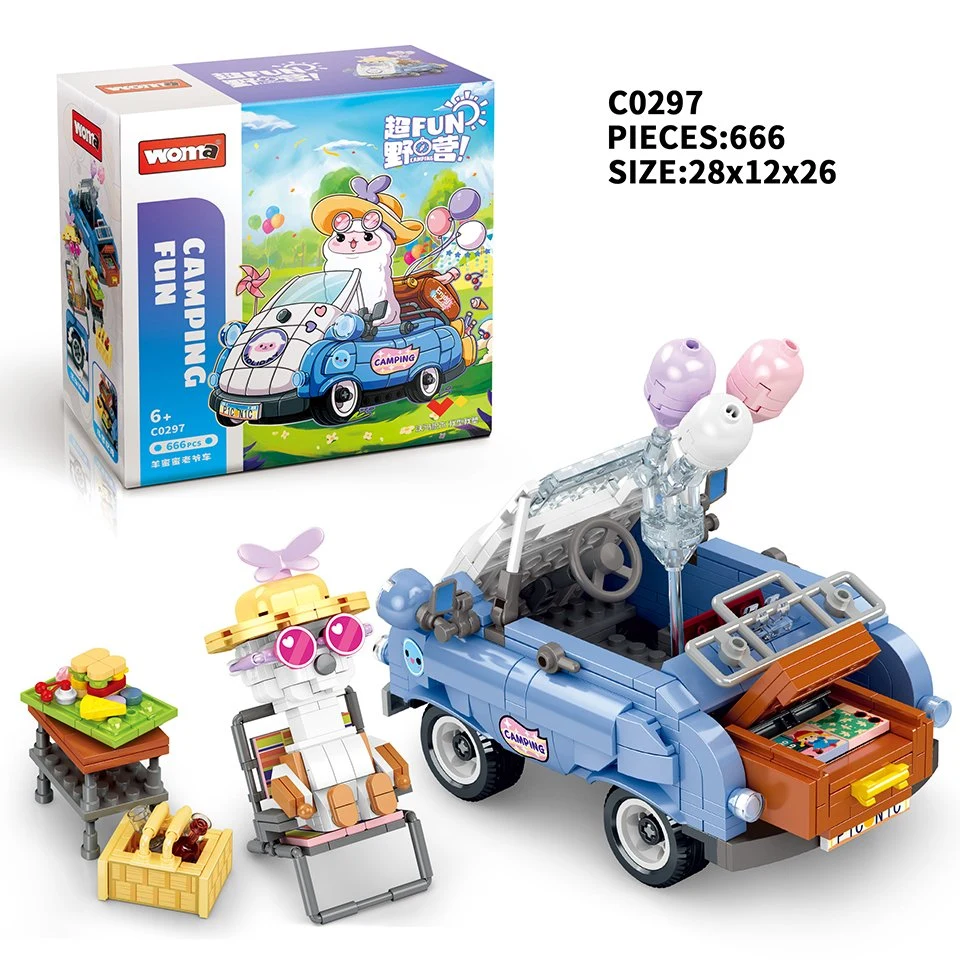 Woma Toys 2023 CPC Kids Educational Assemble Animal Camp Car Beach Buggy Building Blocks Brick Set Decompression Juguetes Educational Games Toy