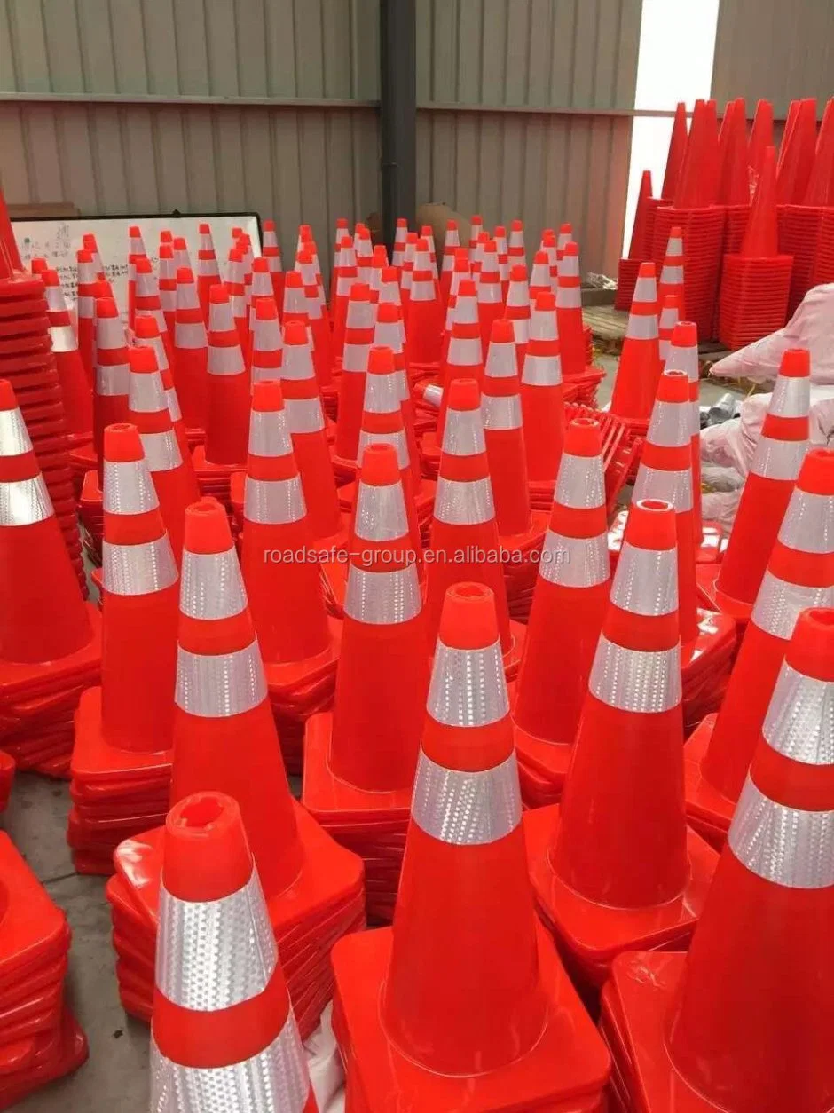 2022 Beijing Manufacturer 30/45/70/75/90cm Colorful Flexible Reflective PVC Used Blue Traffic Cone