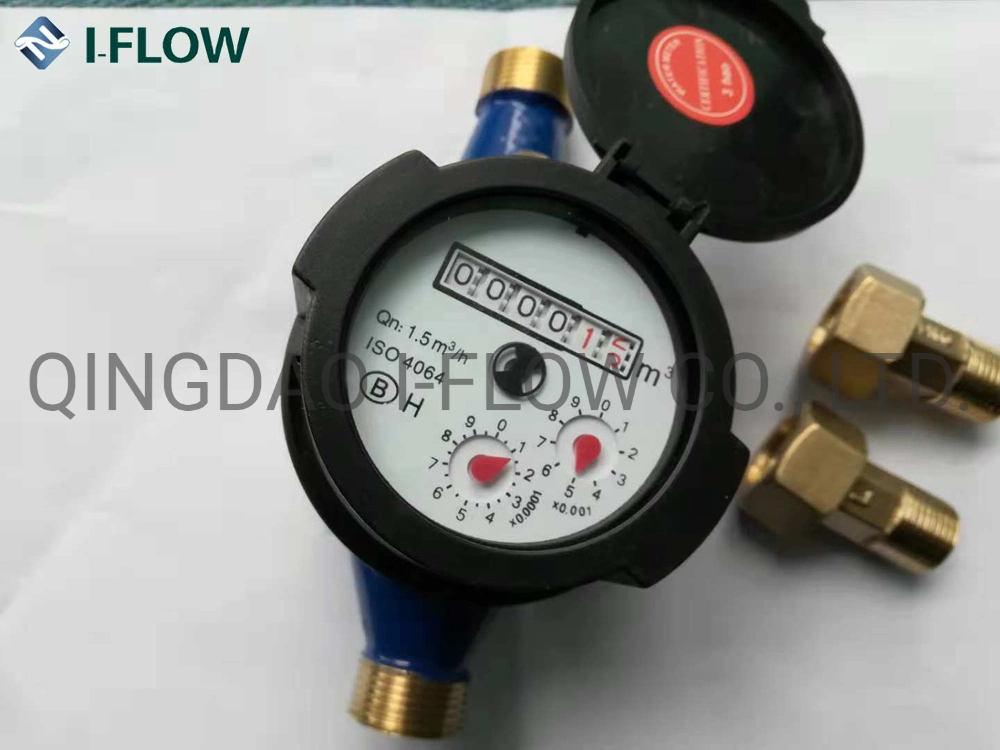 Dry Type Multi Jet Class B Plastic Brass Water Meter