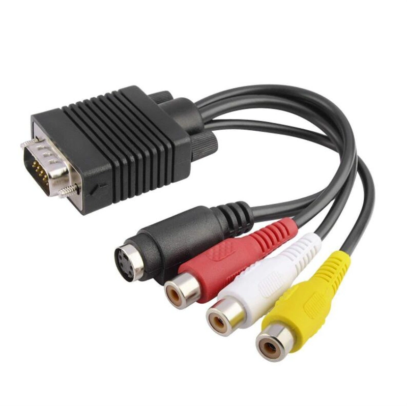 VGA to S-Video 3 RCA AV TV Adapter Converter Cable PC Computer