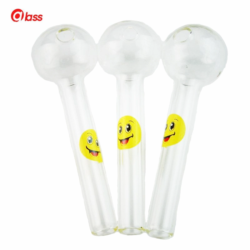 Hot Sale Smile Logo Glass Oil Burner Pipes Pyrex Oil Burner Glass Spoon Pipes Hand Pipe Tobacco Pipes for Smoking Accessories Sweet Puff