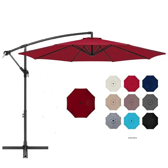 Outdoor Garden Custom 6 Ribs Cantilever Large Banana Parasol Patio Umbrella