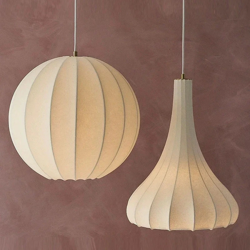 Cocoon Pendant Lamp Minimalist Silk Lantern Japanes Style Noguchi Lamp (WH-AP-543)