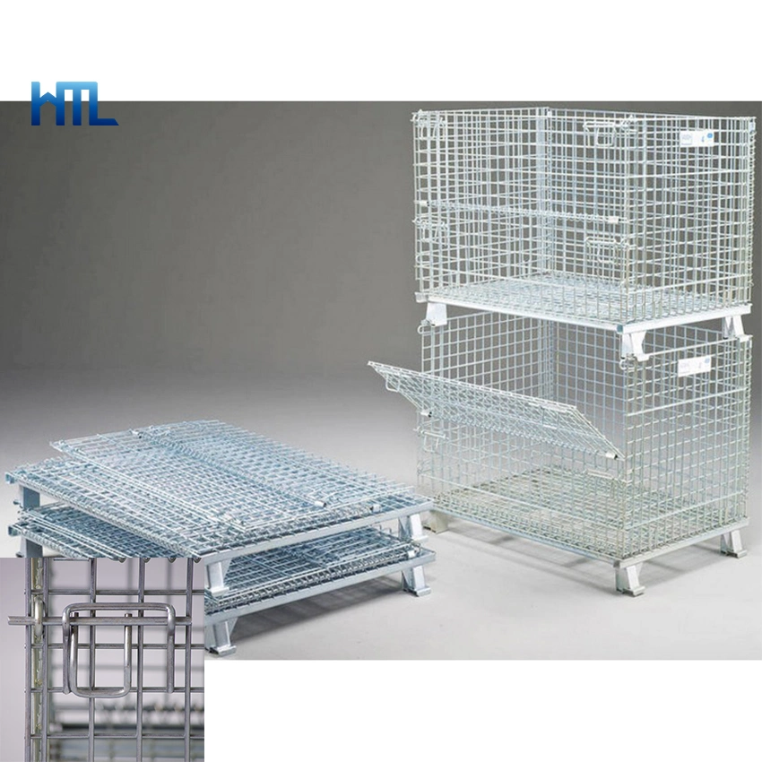 Material Handling Welded Steel Galvanized Stackable Wire Mesh Storage Containers