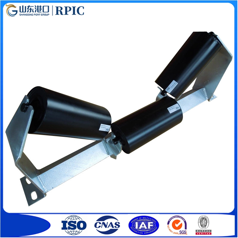 Industry Mining Equipment Anti-Rust Coating Steel Equal Troughing for Mining with Red Conveyor Roller