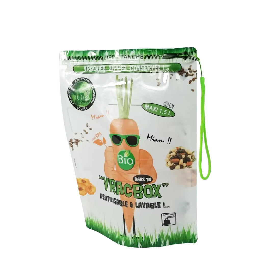 Moisture-Proof Food Packaging Plastic Standing Bag with Zipper for Nut Coffee Dried Fruit