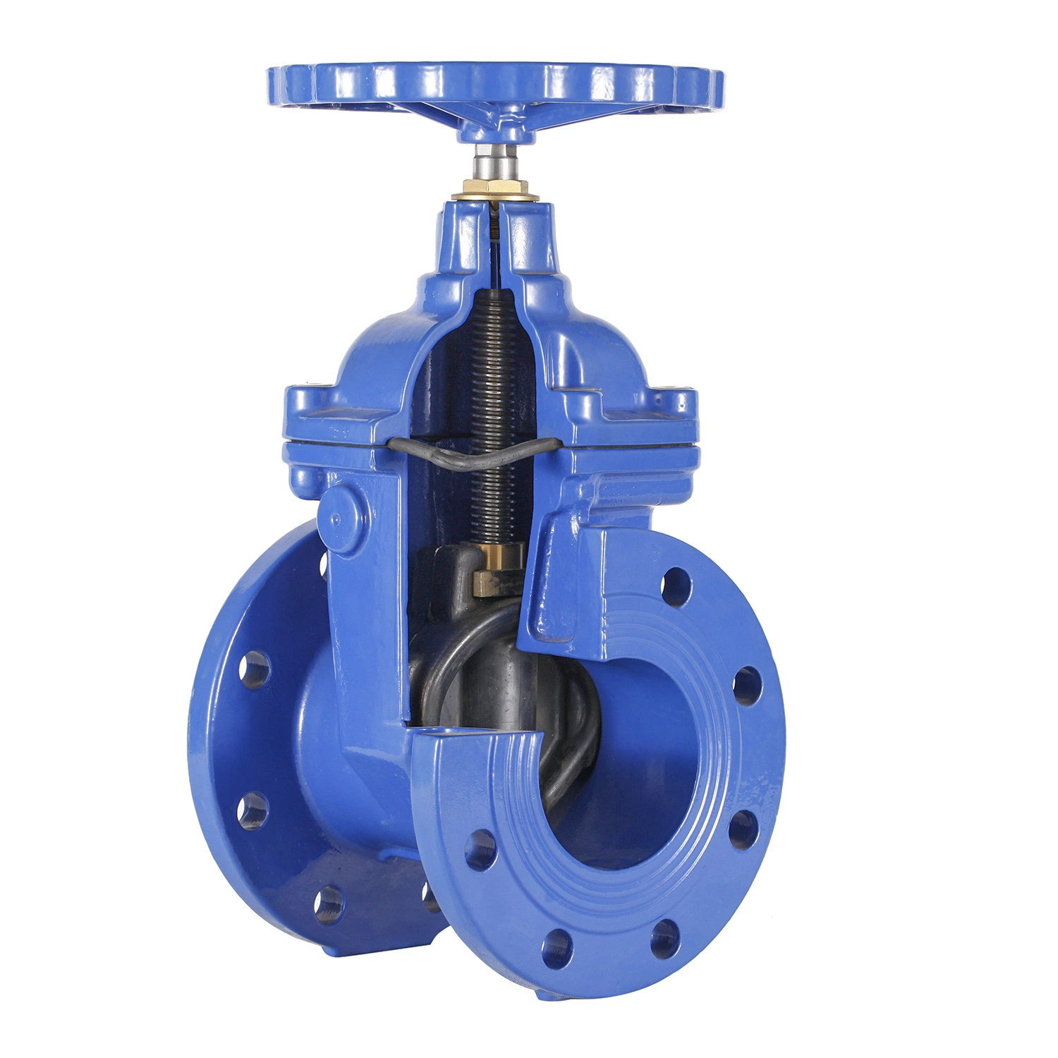 Pn16 Electric Actuator Operated Cast Iron Non-Rising Stem Resilient Seat Gate Valve