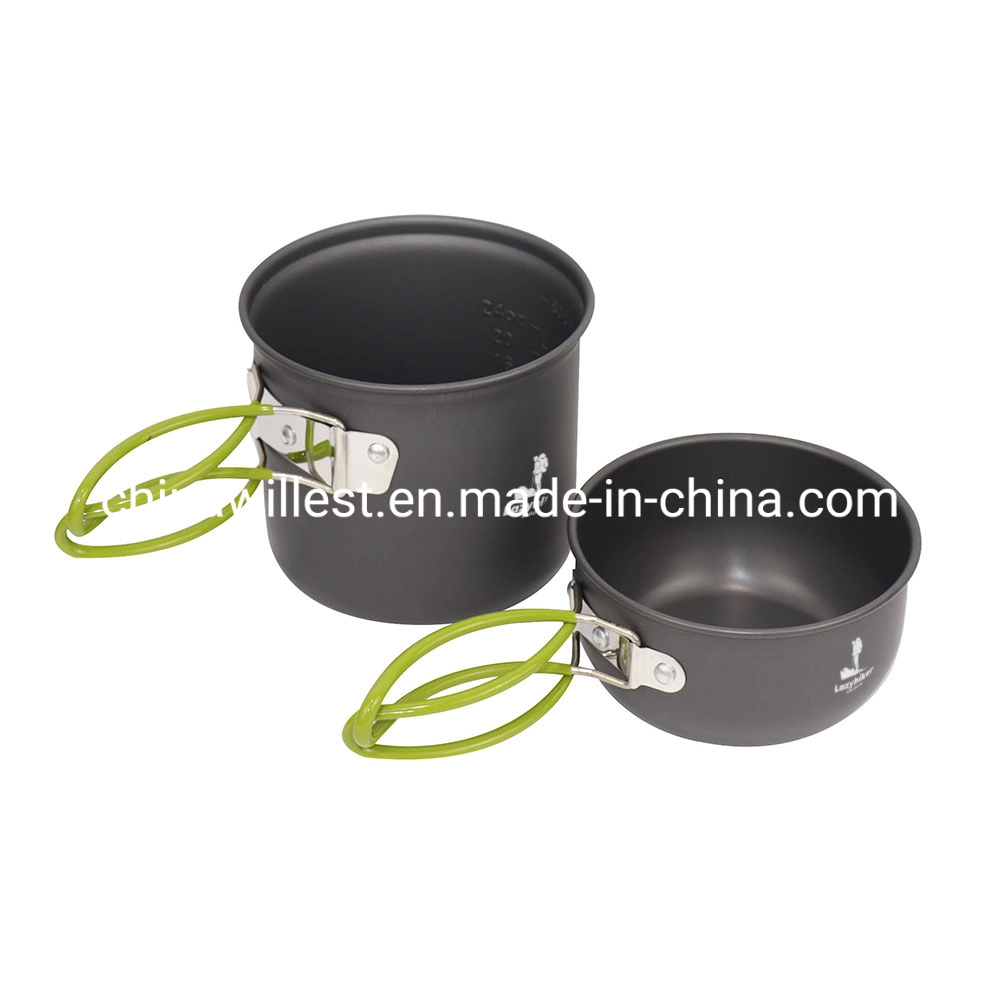 Person Outdoor Cookware Set Aluminium Alloy Cooking Pot Utensils for Camping Picnic Pot