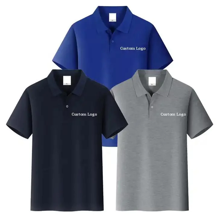 OEM180g Polo Shirts Fermeture à boutons Manches avec col Polo Golf Design