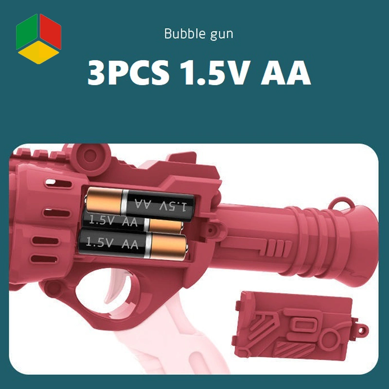 QS 24 orificios enorme cohete automático de la burbuja de la pluma de juguete pistola Gatling pistola de burbujas al aire libre para niños burbuja eléctrica con luz de la pistola de juguete para niños