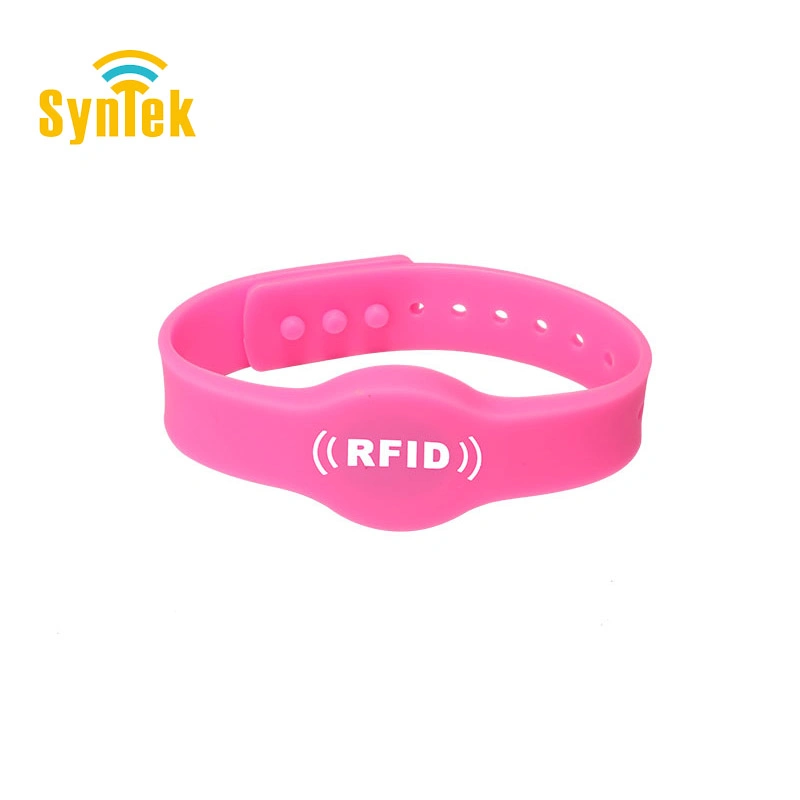 13.56impermeável MHz pulseira de silicone de RFID com luz LED para Parques Aquáticos