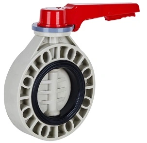 High Performance Plastic Butterfly Valve DIN ANSI JIS Standard Level &amp; Worm Gear Type Handle