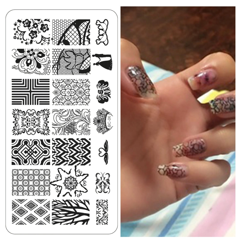 Plantilla de estampado de Nail Transfer placas de sellos de imagen de Nail Art