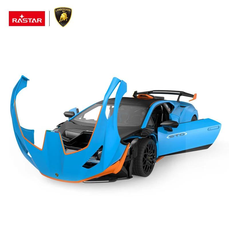 Rastar 1: 14 Lamborghini الأزرق الجديد Trending لعبة مرخص نموذج السيارة مع التحكم عن بعد diecast السيارة