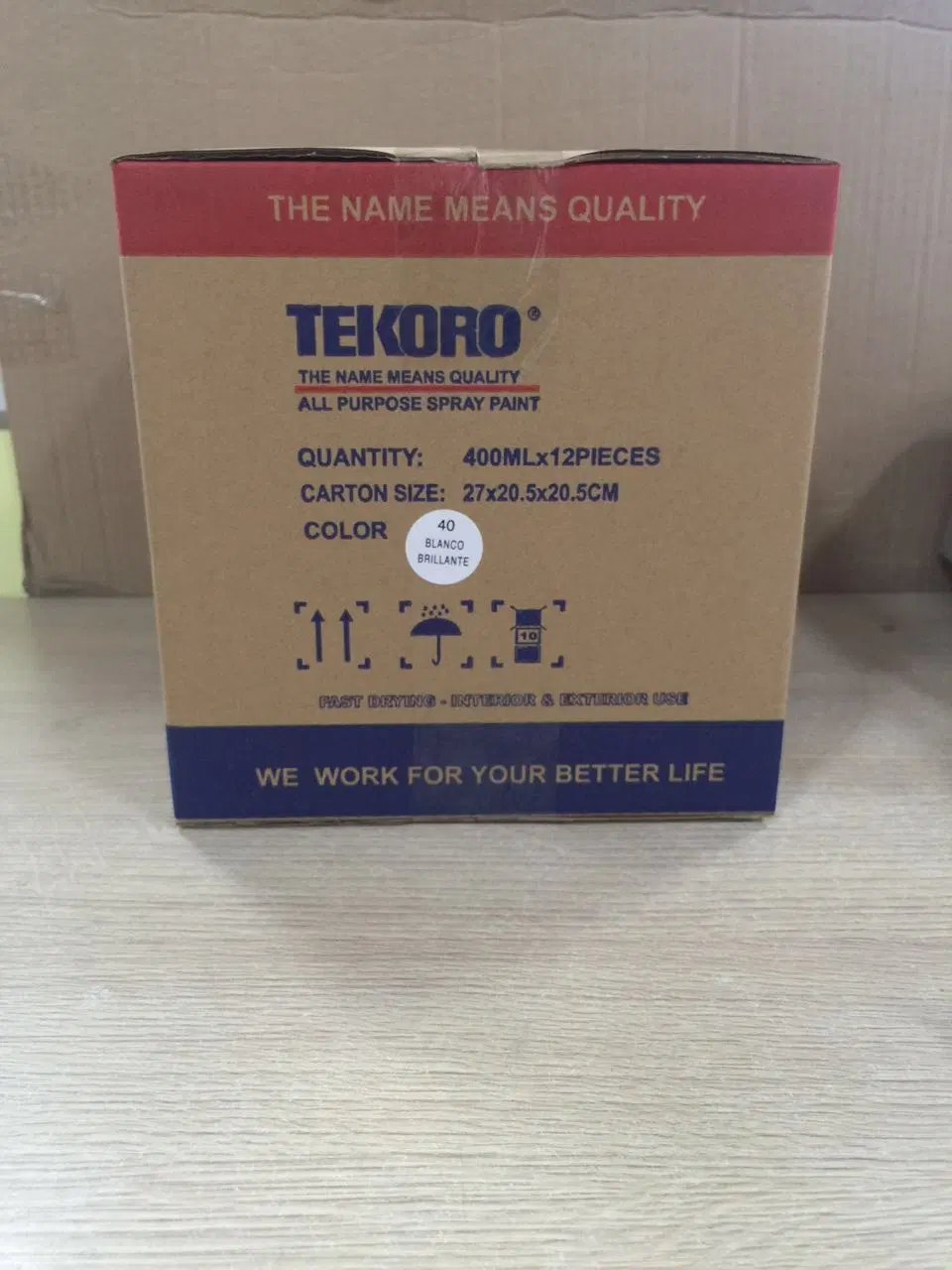 Tekoro Good Quality All Purpose Chrome Glod Florescent Aerosol Acrylic Color Spray Paint for Wood/Glass/Car/Wall/Metal