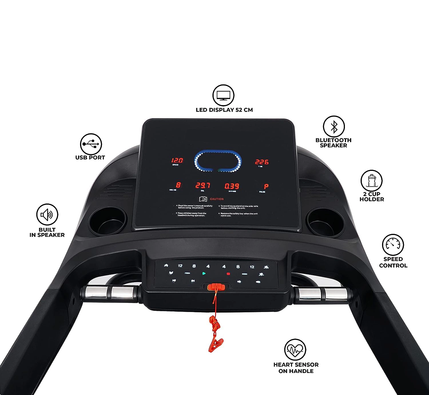 Gimnasio automático plegable con altavoz Bluetooth 5,5 HP Peak Motor para ejercicios de cardio Auto Incline