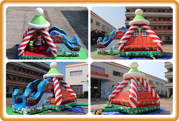 Aoqi Customized Inflatable Christmas House with Slide