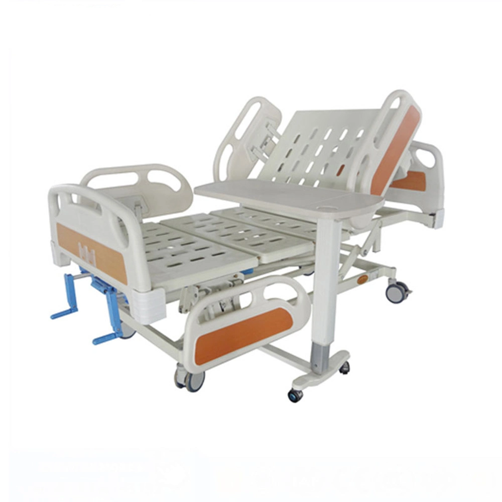 3 Cranks Medical Furniture Folding Wheel Manual Hospital Bed Chinese Factory Price