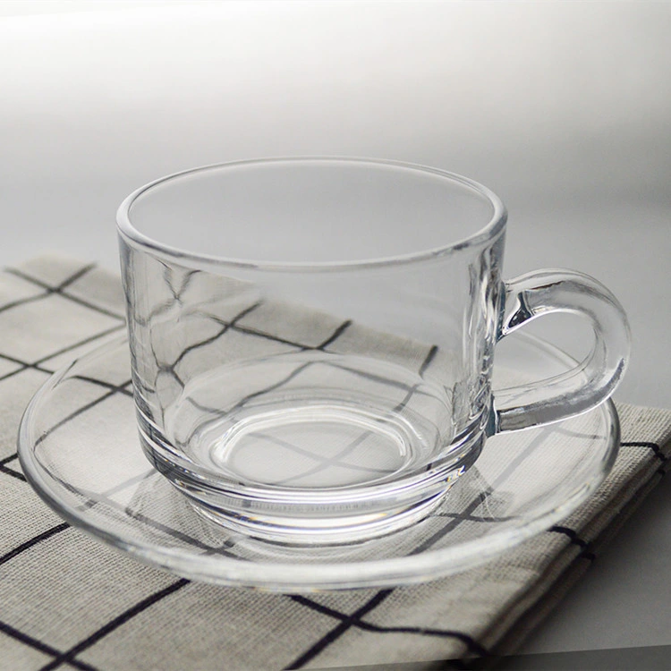 Wholesale High Quality Glass Set Coffee Cup with Saucer Tea Coffee Set