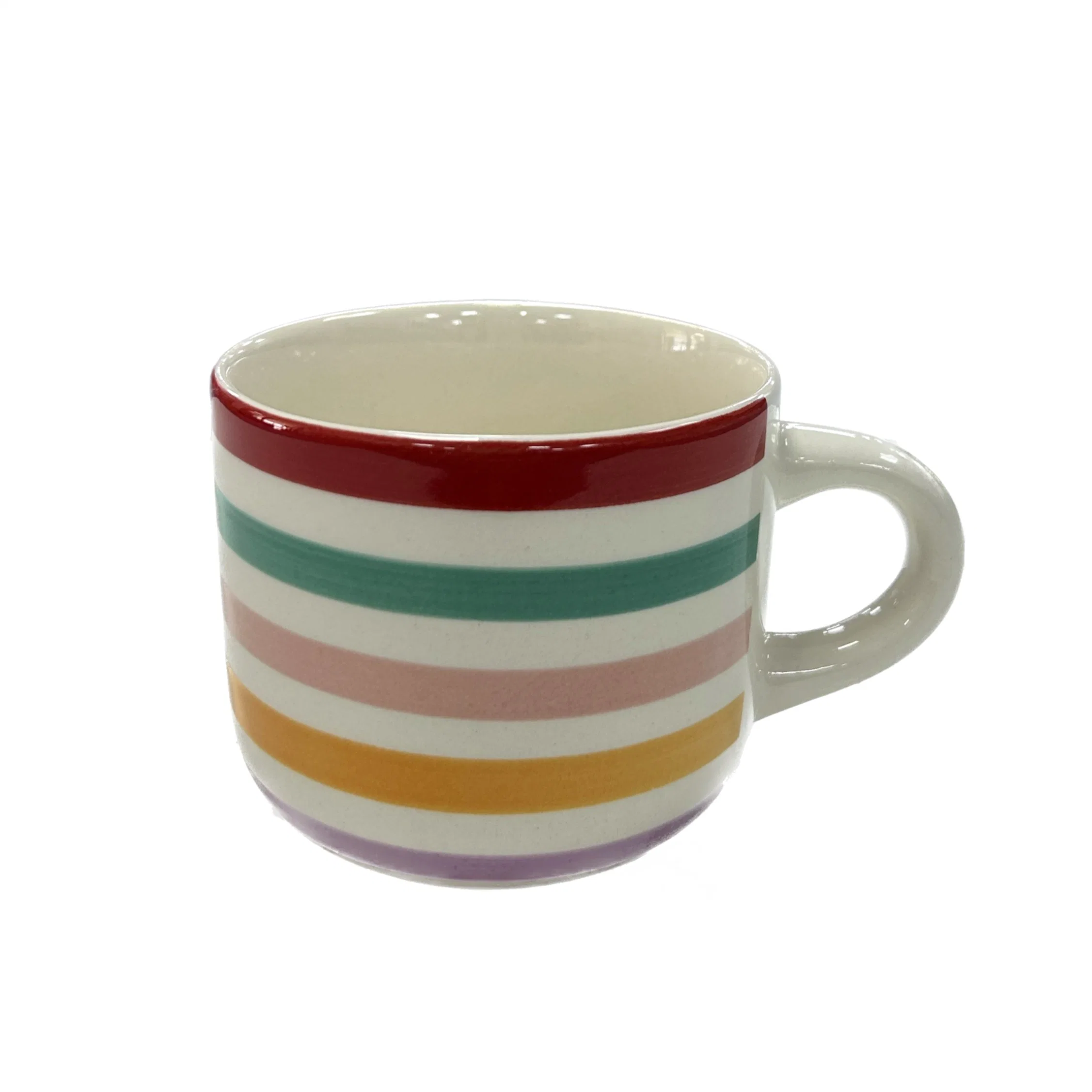 Ceramic Rainbow Mug Hand Painted Design Mug with Saucer