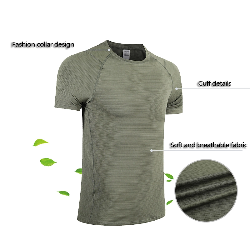 Wholesale/Supplier T Shirt 89% Polyester 11% Spandex Men Sport Clothing Custom Logo Plain T Shirt Men T Shirt