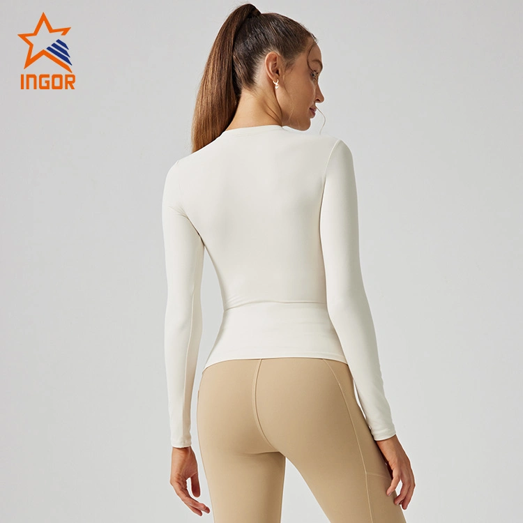 Ingor Sportswear ropa de entrenamiento Proveedor mujeres ropa ropa personalizada ropa de calle Camiseta de manga larga para mujer