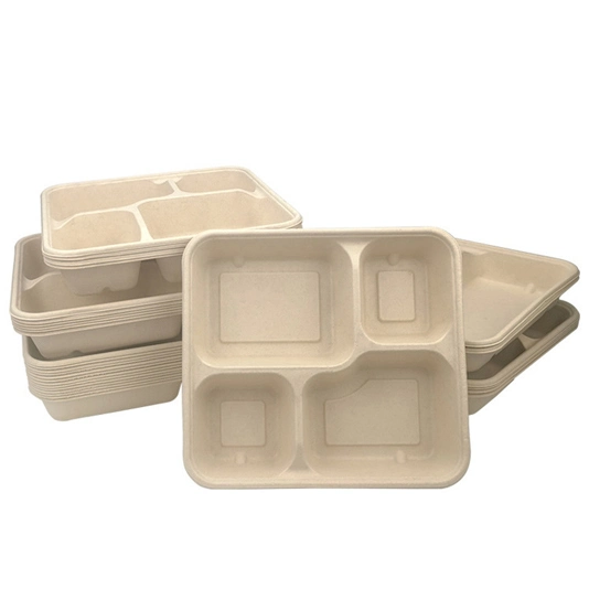 Sostenibilidad biodegradables de Comida Rápida Comida para llevar almuerzo desechables de embalaje de alimentos de bagazo el recipiente con tapa